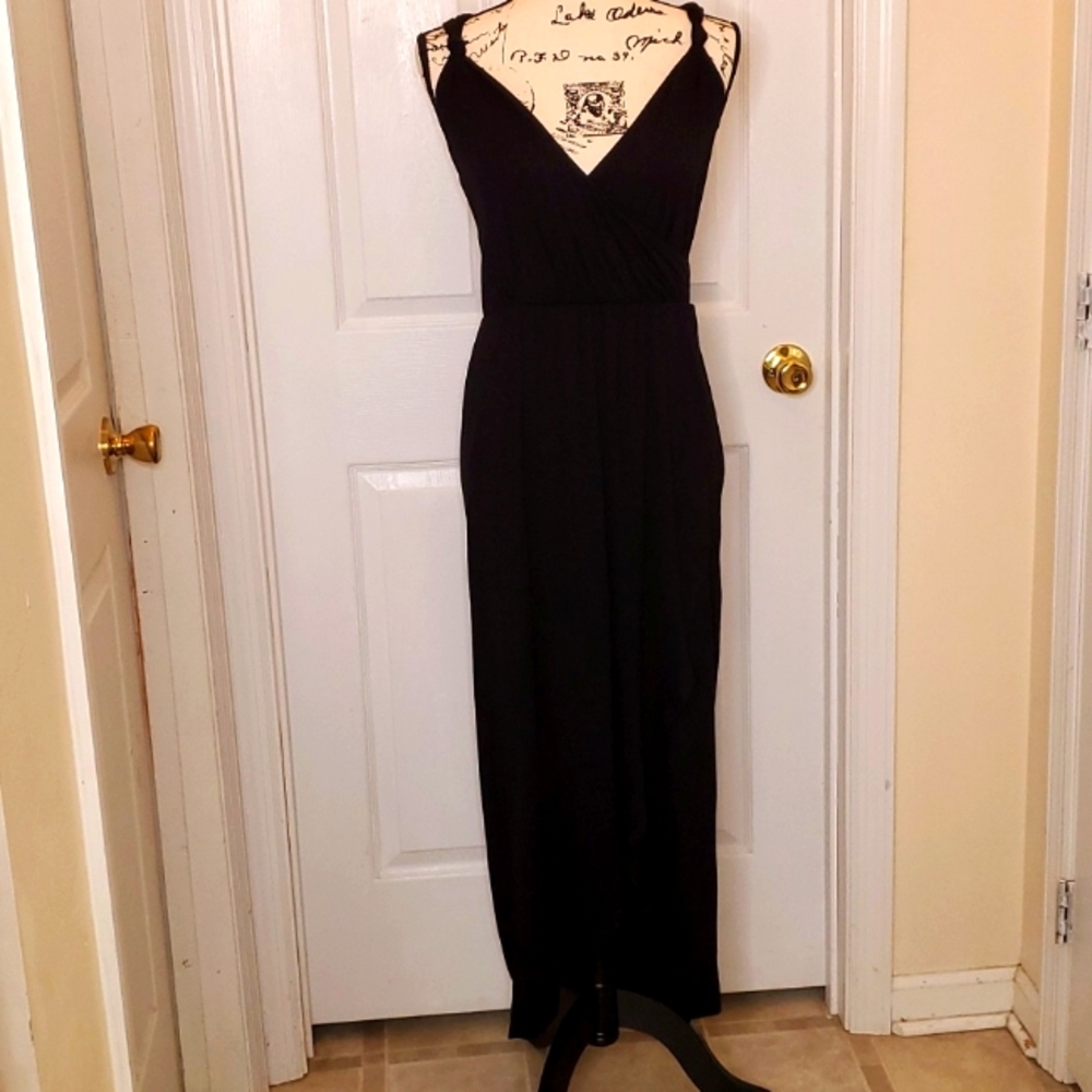 Abbeline surplice wrap little black dress